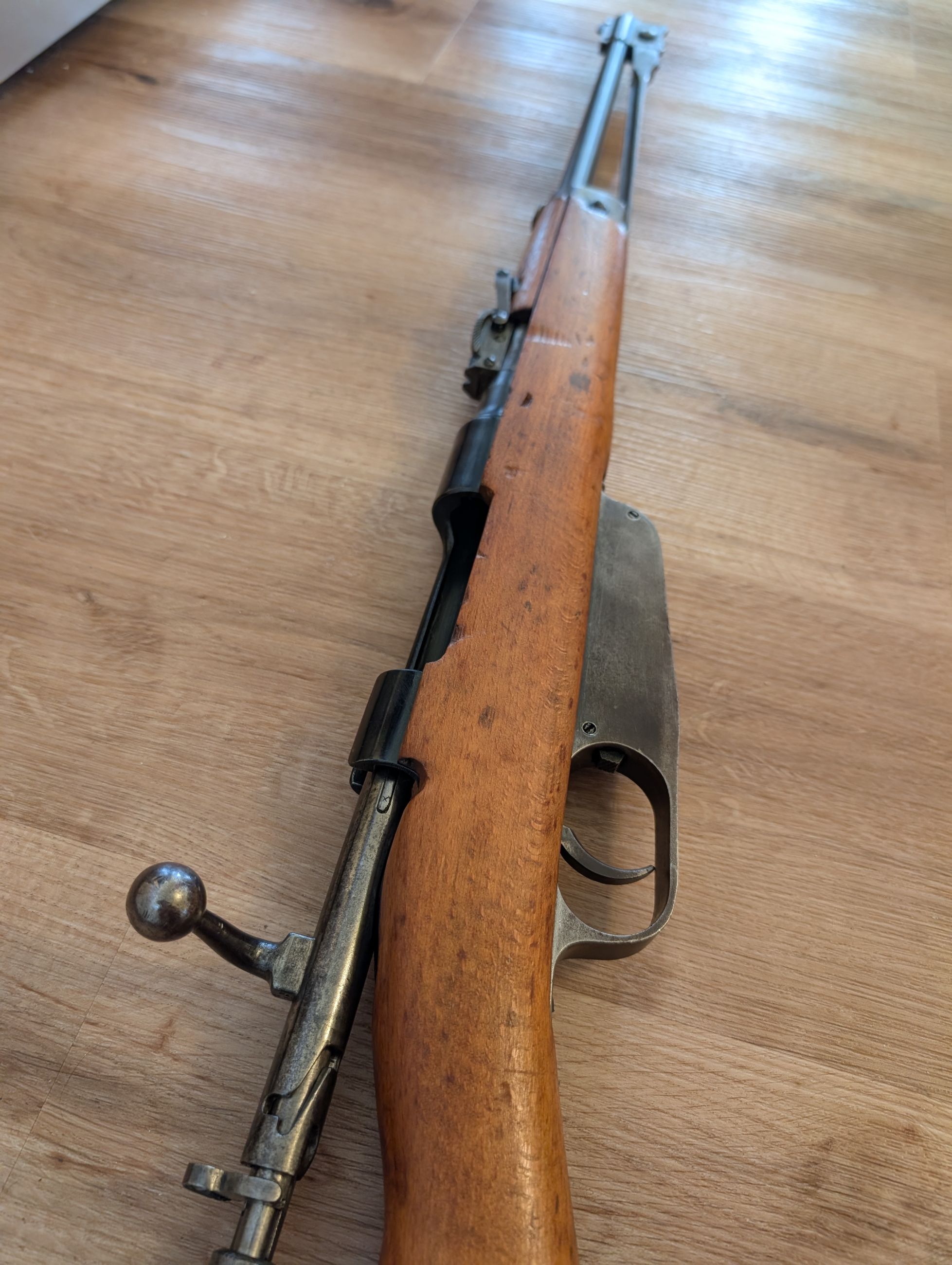 Photo of Surplus Model 1891 Cavalry Moschetto Modello Carcano Rifle with 5 brass clips