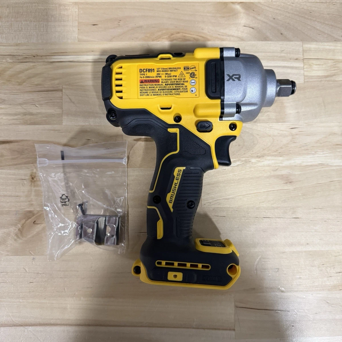 Photo of DEWALT 20V MAX Cordless Impact Wrench, 1/2' Hog Ring, Includes LED Work Light and Belt Clip, Bare Tool Only (DCF891B)