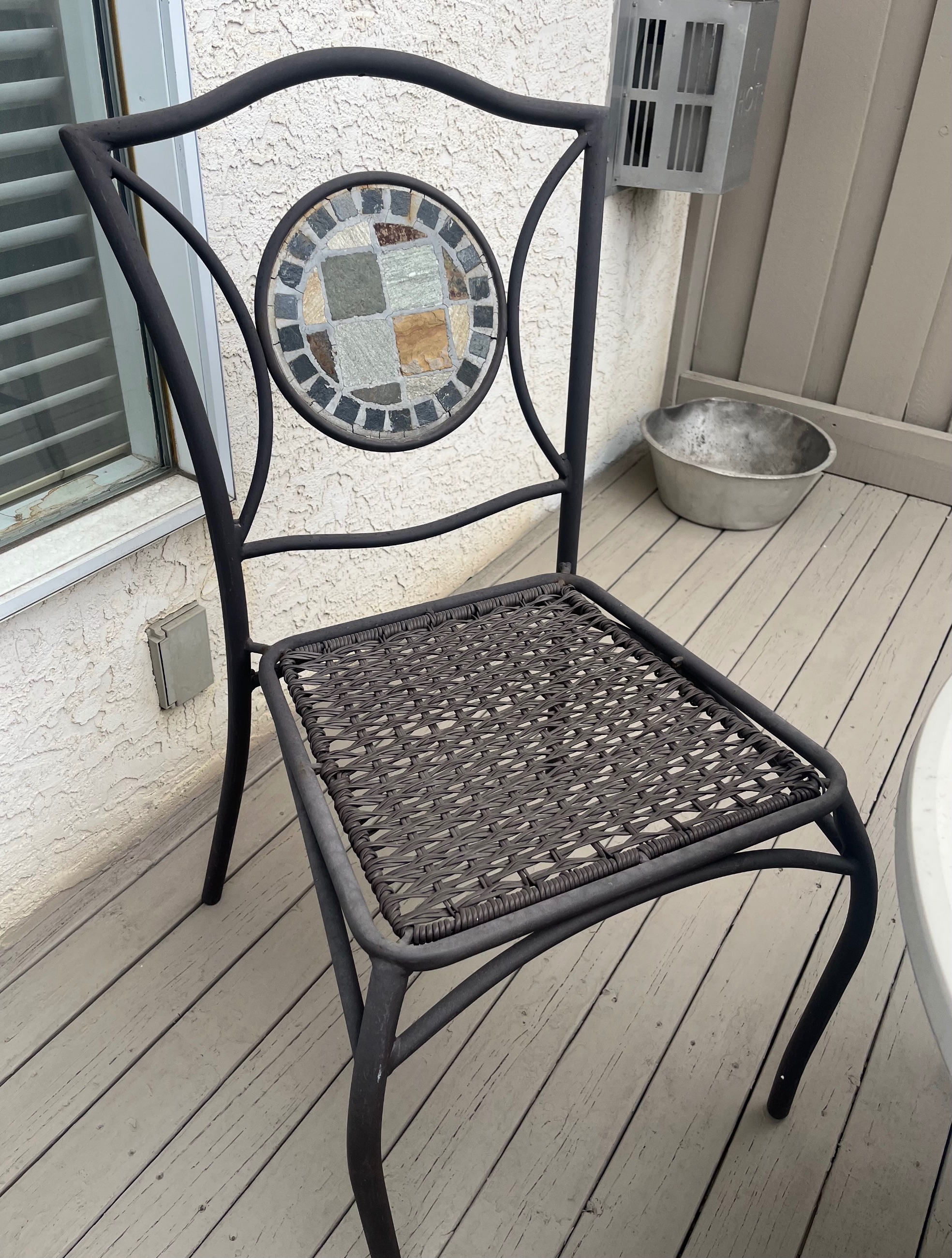 Photo of Outdoor Metal Bistro Chairs with Mosaic Back