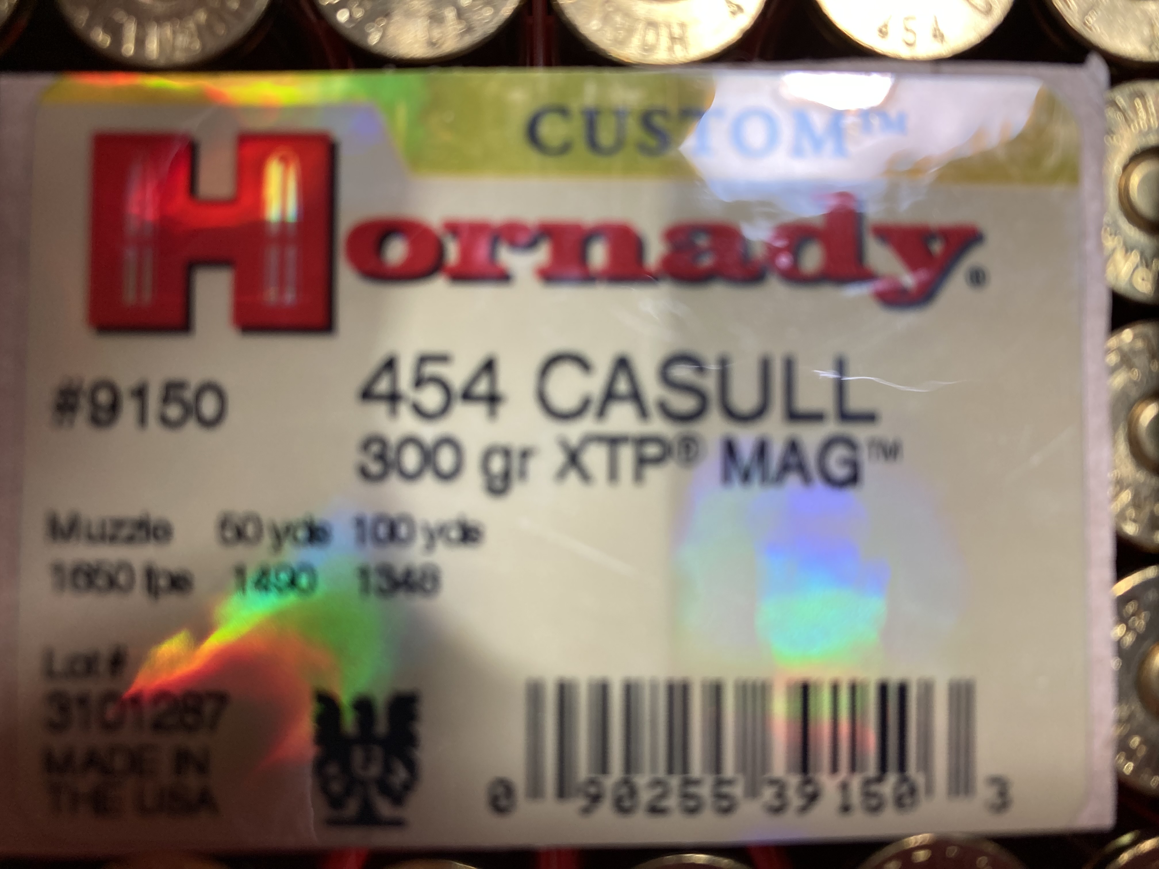 Photo of 454 Casull Hornady 300gr. XTP Rounds