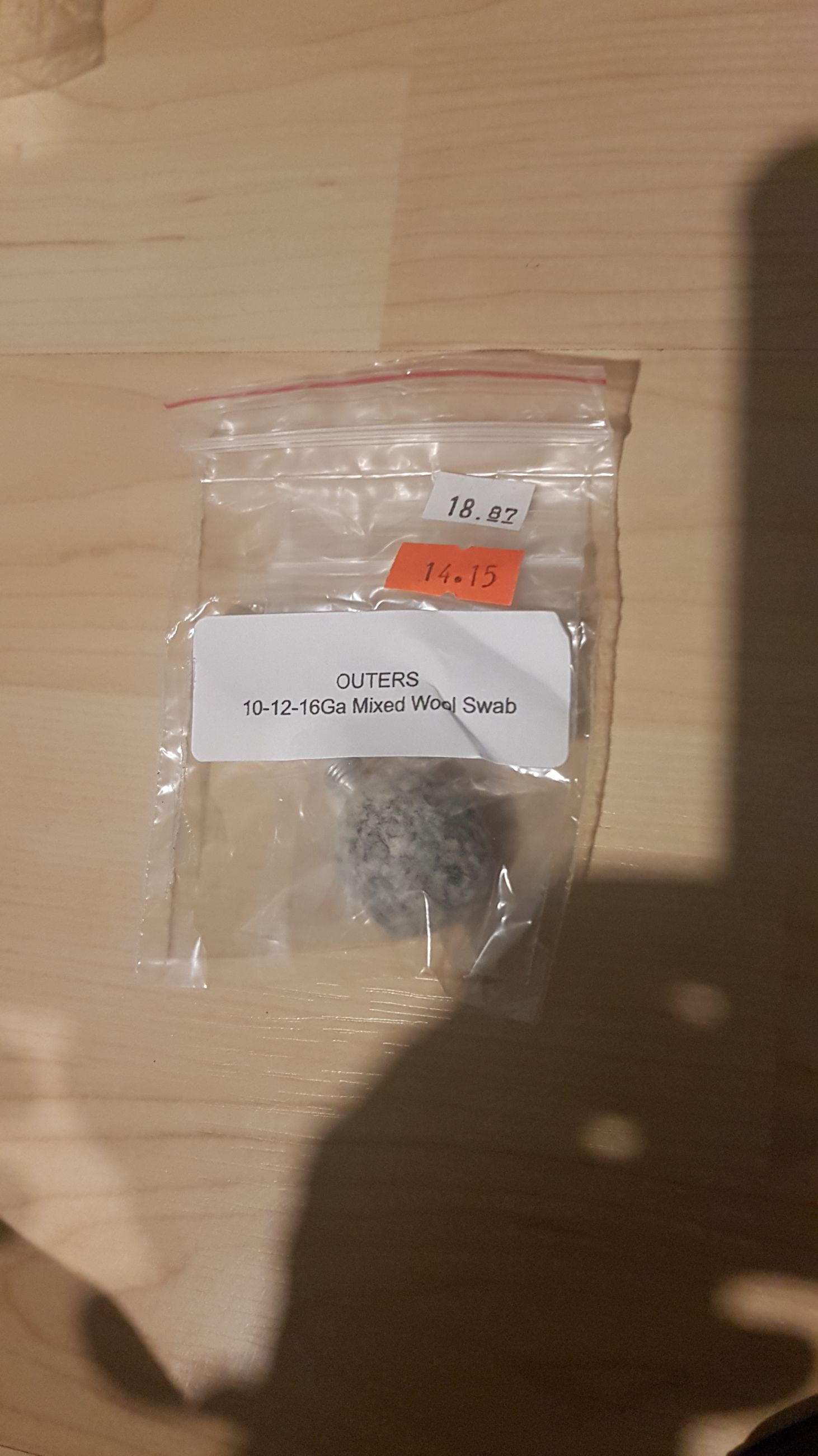 Photo of New OUTERS 10-12-16Ga mixed wool gun cleaning swab ( mellonRSCA)