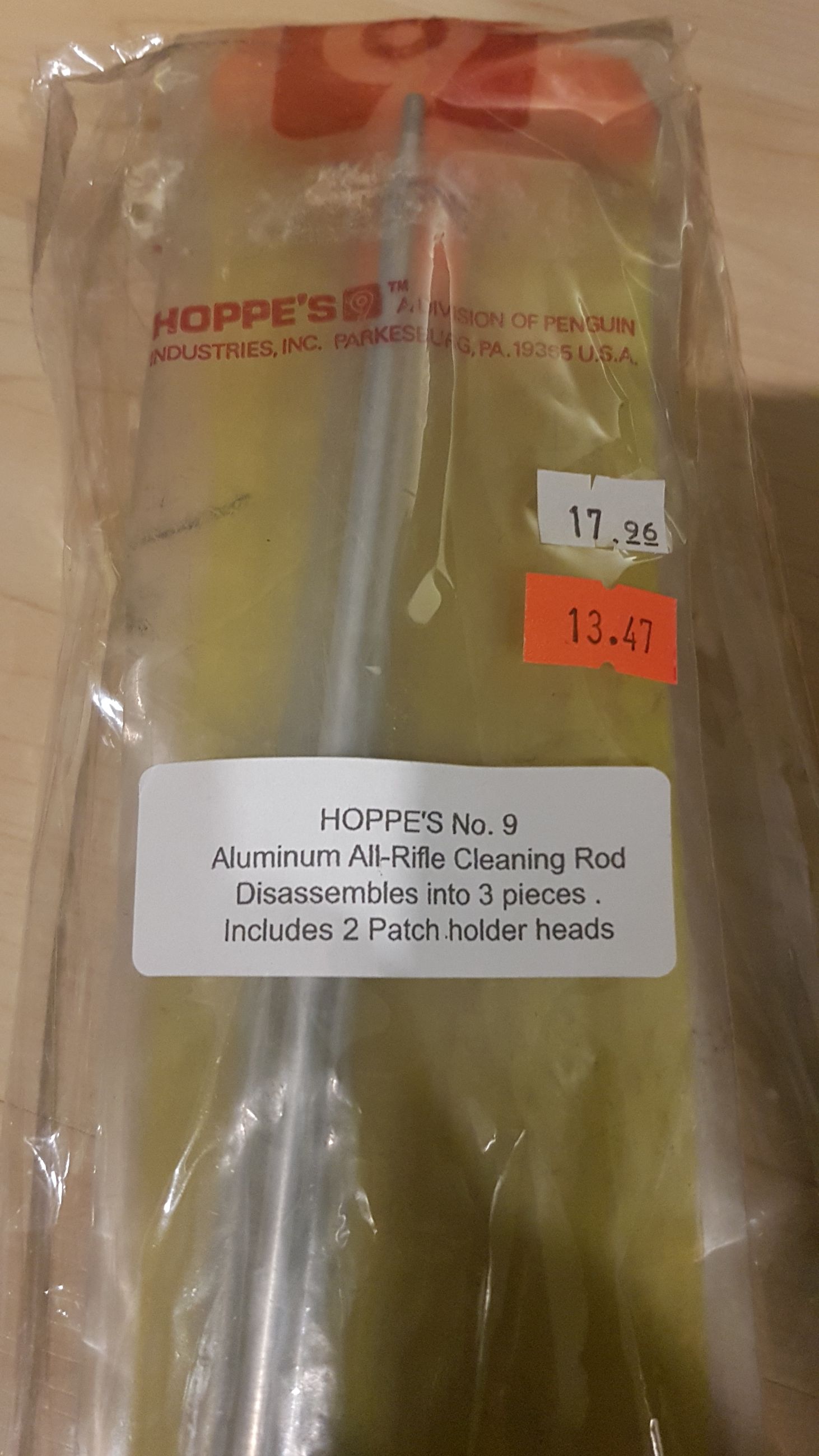 Photo of HOPPE'S 9 Aluminum All-rifle Cleaning rod with 2 patch heads, lightly used (mellonRSCA)