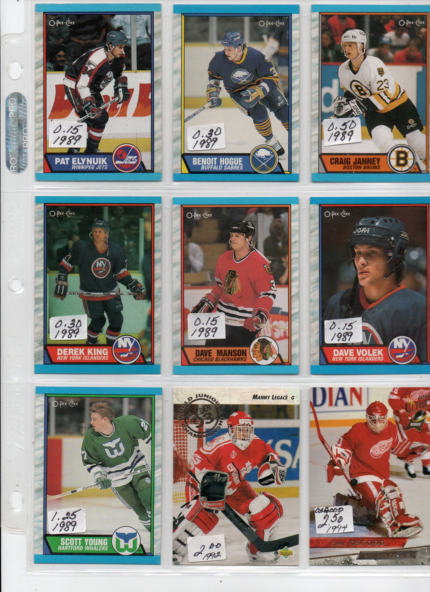 Photo of $0.20 to $2 ~ NHL ROOKIE CARDS 1984 to 1994