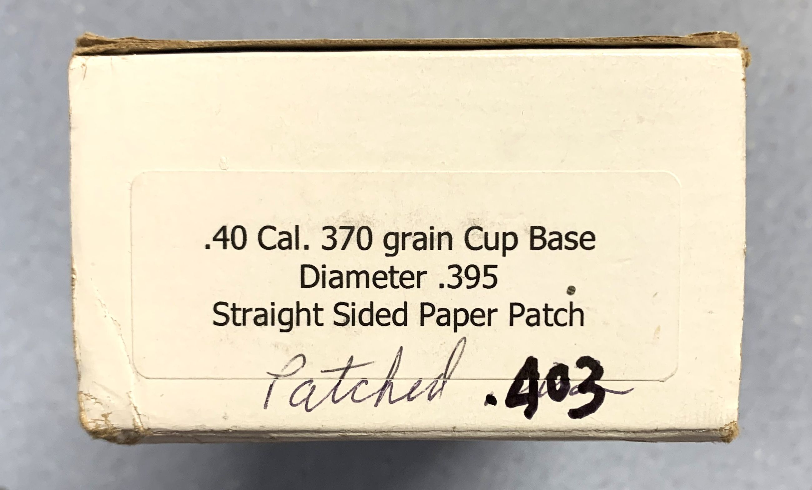 Photo of   MONTANA PRECISION SWAGING .40 CALIBER, 370 GRAIN PAPER PATCHED CAST BULLETS