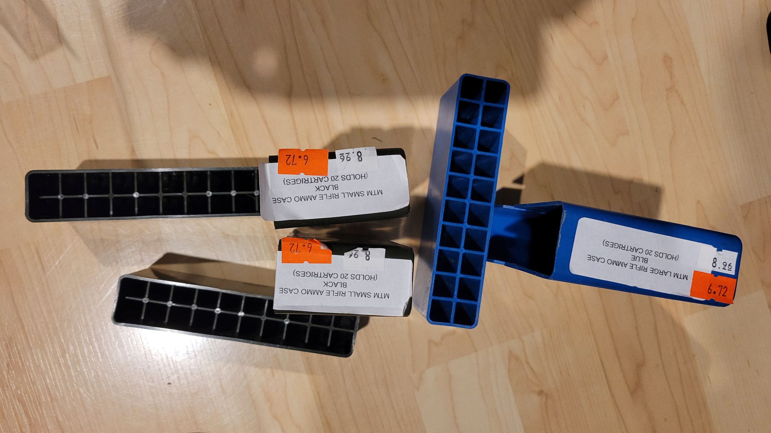 Photo of MTM Large and Small Rifle Hard slide-top ammo cases  (holds 20 shells) ( mellonRSCA)